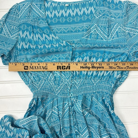 Powder blue button front maxi dress - Picture 8 of 13